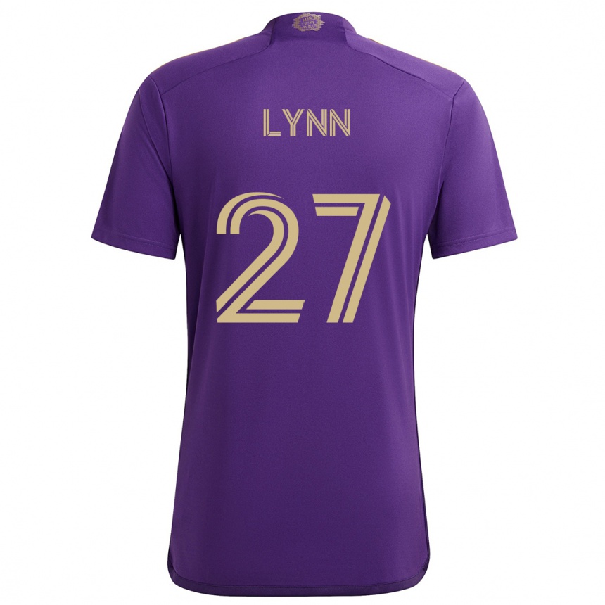 Men Football Jack Lynn #27 Purple Yellow Home Jersey 2024/25 T-Shirt