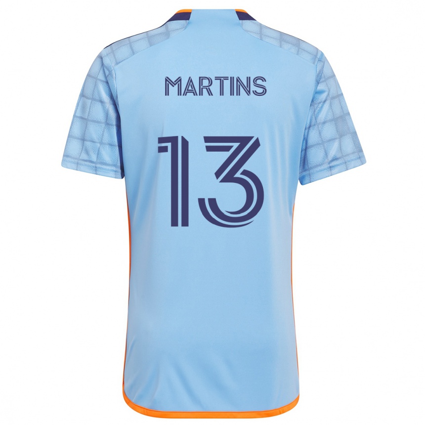 Men Football Thiago Martins #13 Blue Orange Home Jersey 2024/25 T-Shirt