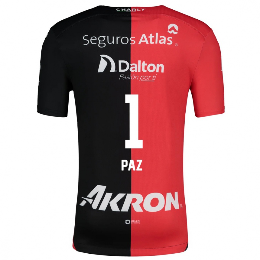 Men Football Ana Gabriela Paz #1 Red Black Home Jersey 2024/25 T-Shirt