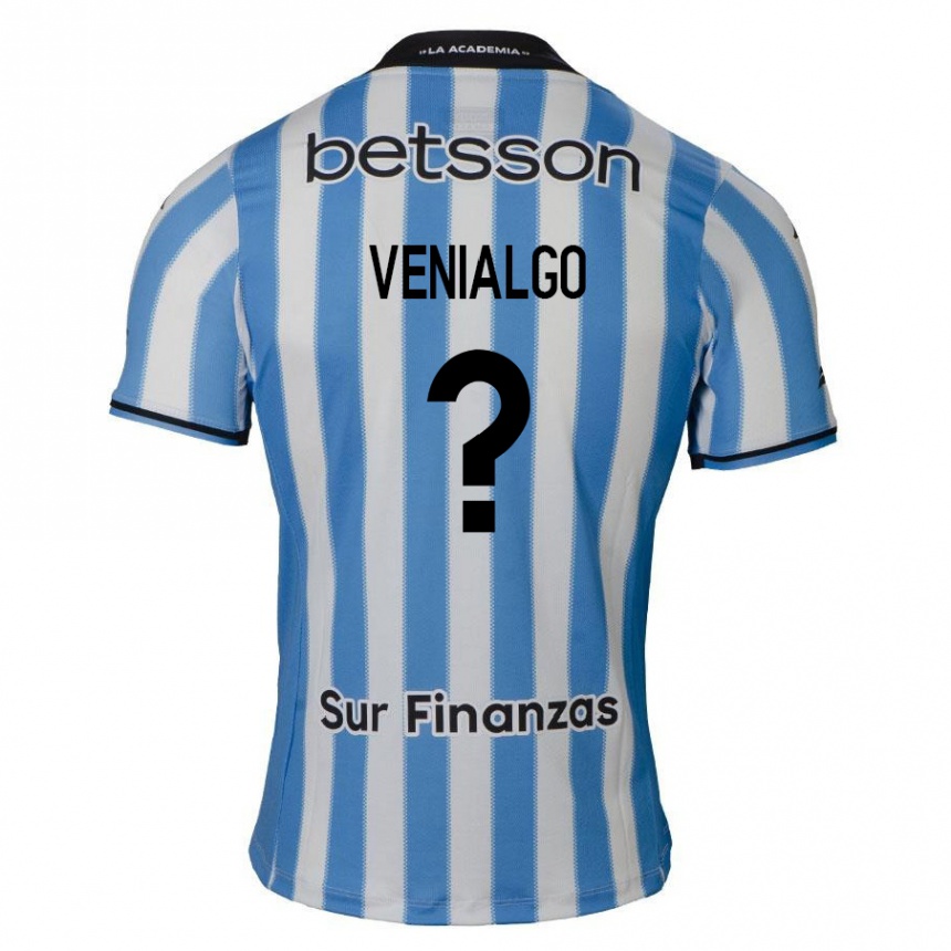 Men Football Ezequiel Venialgo #0 Blue White Black Home Jersey 2024/25 T-Shirt