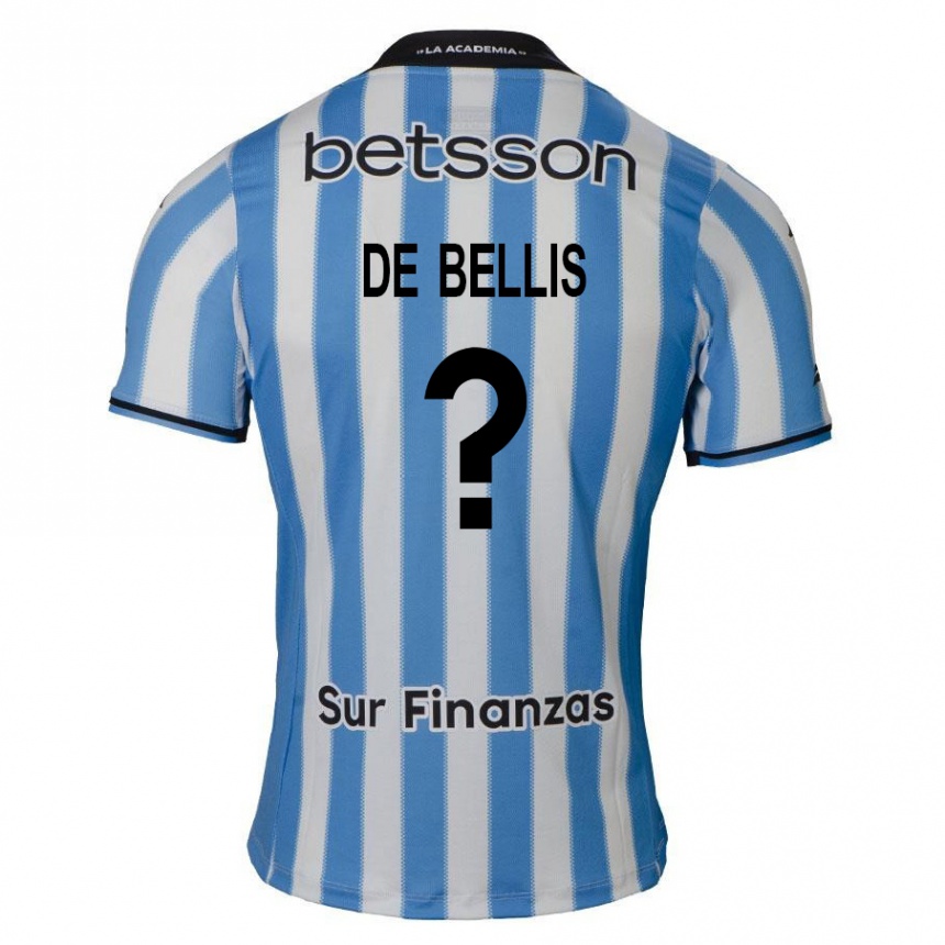 Men Football Thiago De Bellis #0 Blue White Black Home Jersey 2024/25 T-Shirt