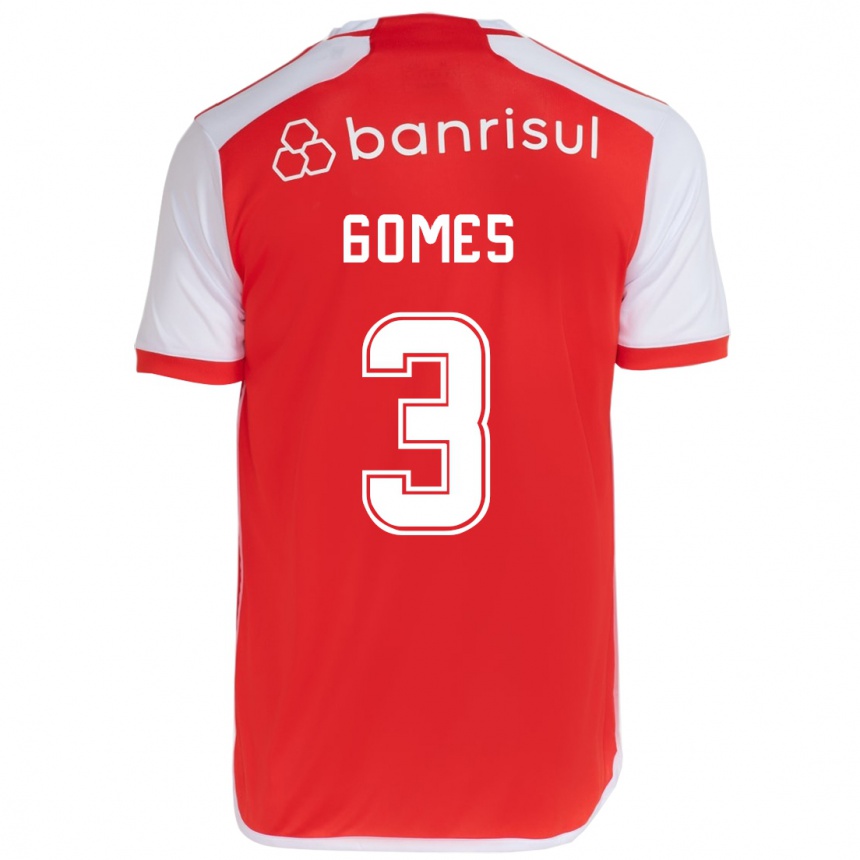 Men Football Igor Gomes #3 Red White Home Jersey 2024/25 T-Shirt