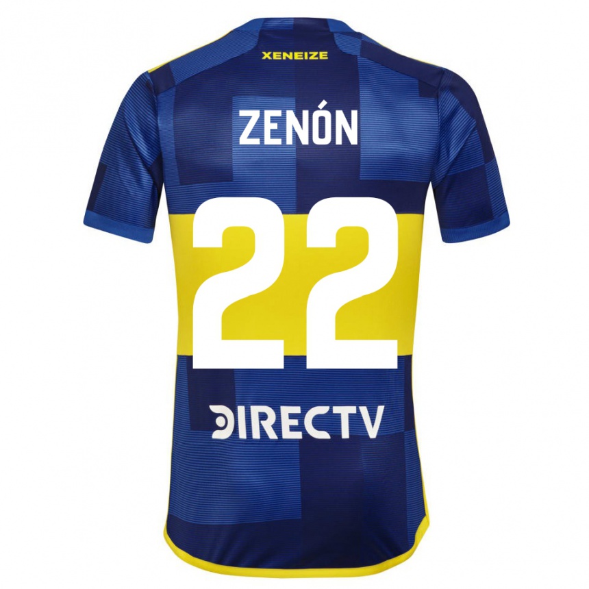 Men Football Kevin Zenón #22 Blue Yellow Home Jersey 2024/25 T-Shirt