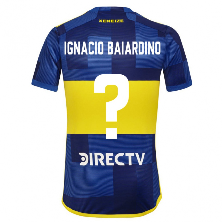 Men Football Juan Ignacio Baiardino #0 Blue Yellow Home Jersey 2024/25 T-Shirt