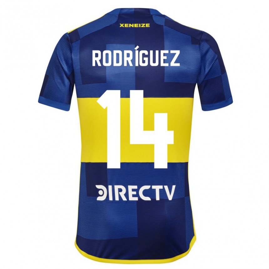 Men Football Isaías Rodríguez #14 Blue Yellow Home Jersey 2024/25 T-Shirt