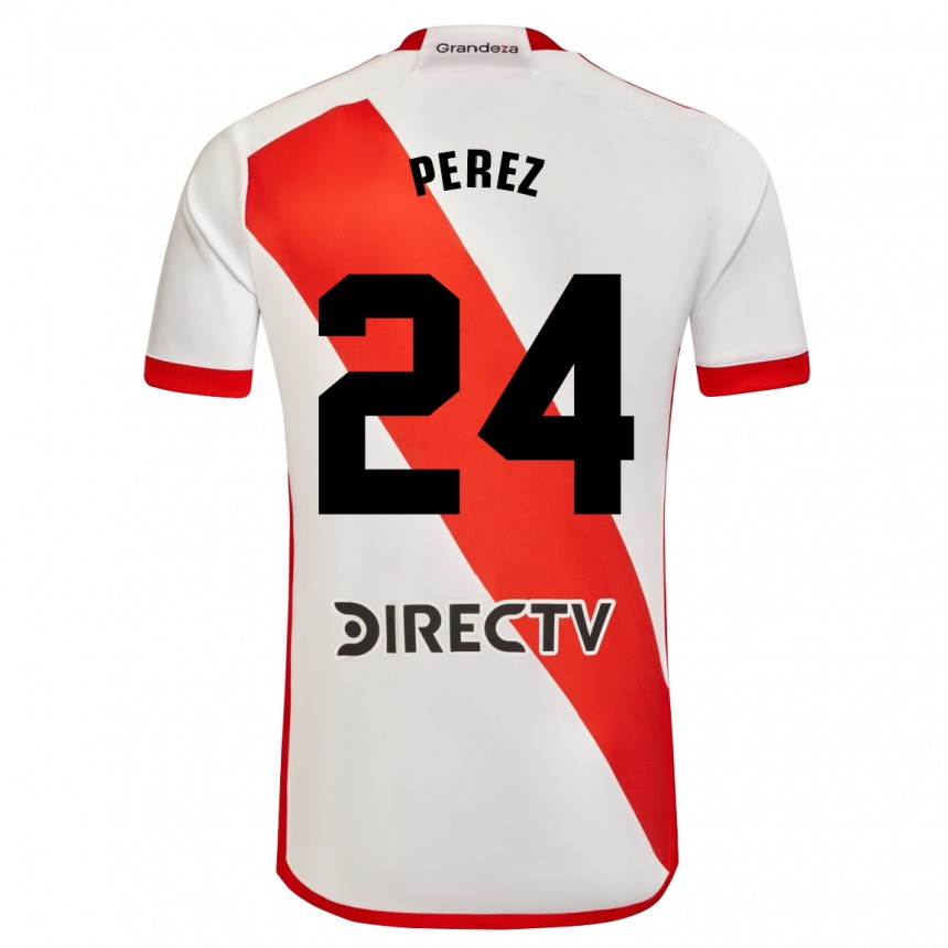 Men Football Enzo Pérez #24 White Red Home Jersey 2024/25 T-Shirt