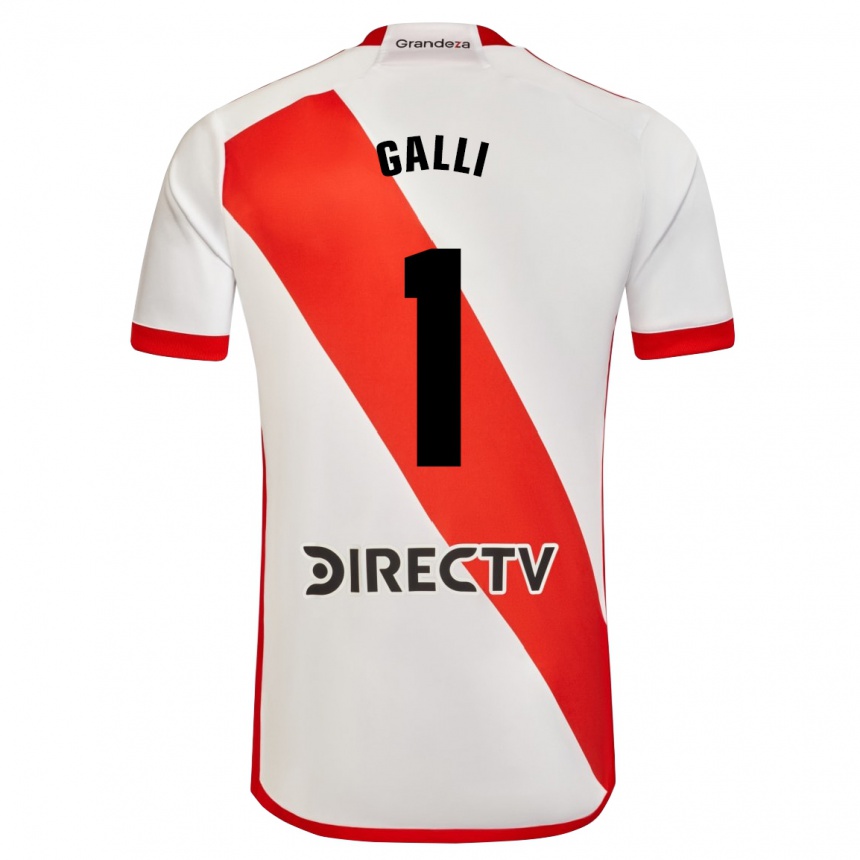 Men Football Ludmila Galli #1 White Red Home Jersey 2024/25 T-Shirt