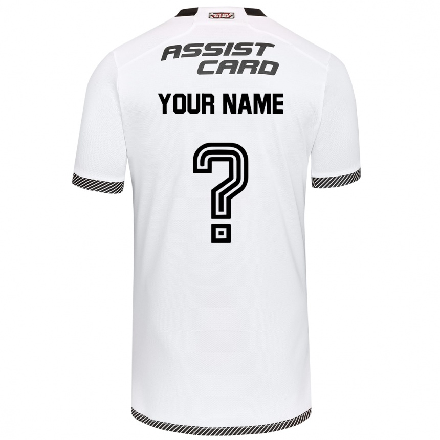 Men Football Your Name #0 White Black Home Jersey 2024/25 T-Shirt