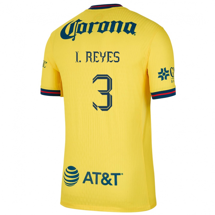 Men Football Israel Reyes #3 Yellow Blue Home Jersey 2024/25 T-Shirt