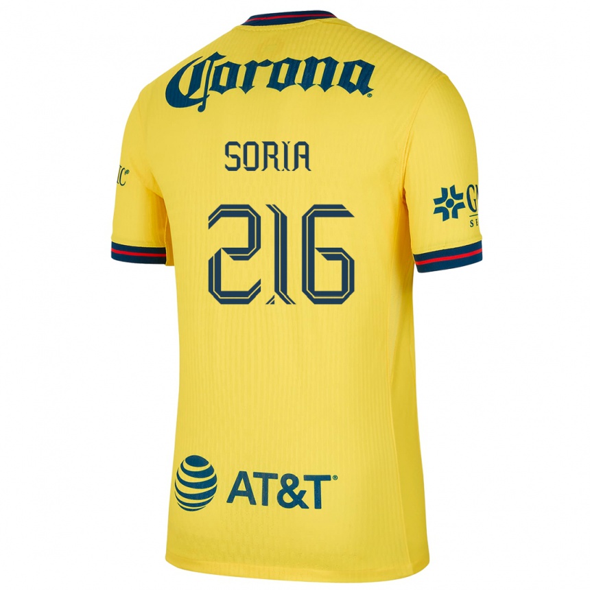 Men Football Emiliano Soria #216 Yellow Blue Home Jersey 2024/25 T-Shirt