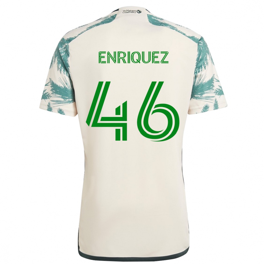 Men Football Victor Enriquez #46 Beige Brown Away Jersey 2024/25 T-Shirt