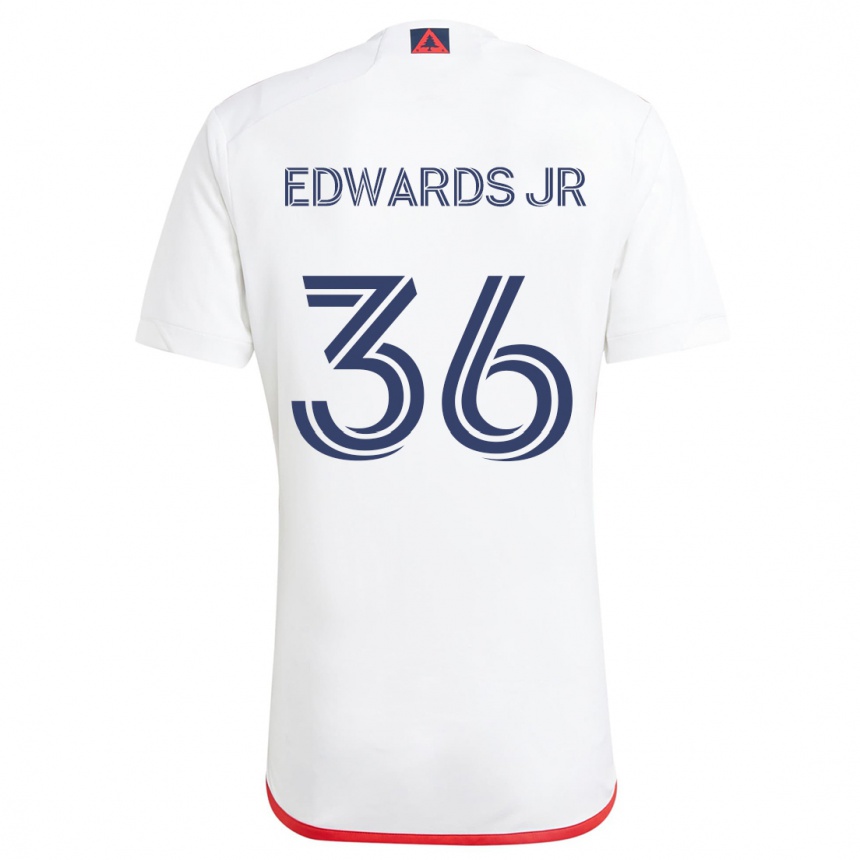 Men Football Earl Edwards Jr. #36 White Red Away Jersey 2024/25 T-Shirt