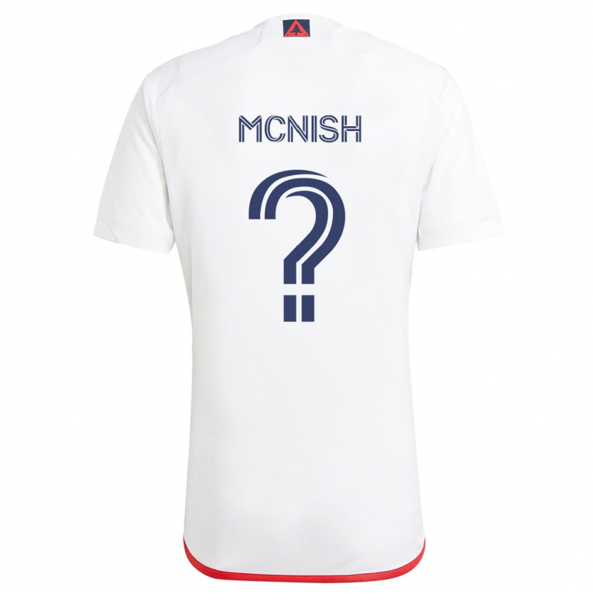 Men Football Sheridan Mcnish #0 White Red Away Jersey 2024/25 T-Shirt