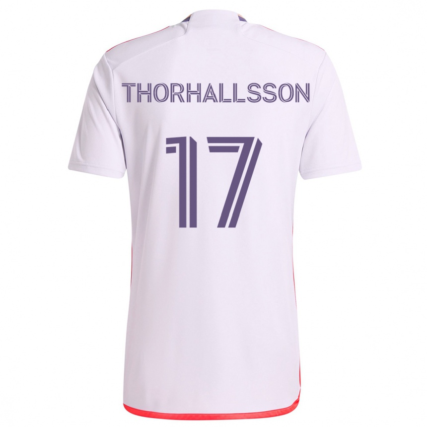 Men Football Dagur Dan Thórhallsson #17 White Red Purple Away Jersey 2024/25 T-Shirt