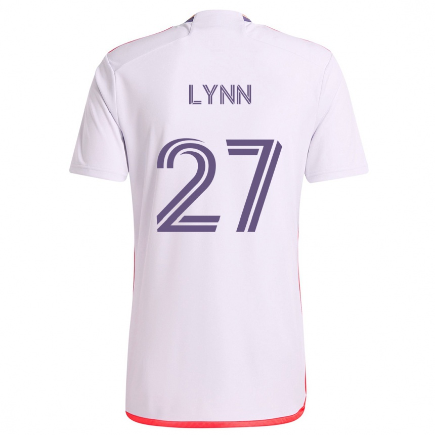 Men Football Jack Lynn #27 White Red Purple Away Jersey 2024/25 T-Shirt