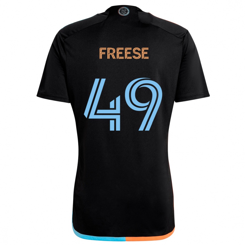 Men Football Matt Freese #49 Black Orange Blue Away Jersey 2024/25 T-Shirt