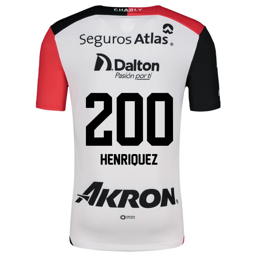 Men Football Carlos Henríquez #200 White Red Black Away Jersey 2024/25 T-Shirt