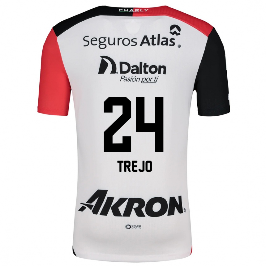 Men Football Christopher Trejo #24 White Red Black Away Jersey 2024/25 T-Shirt