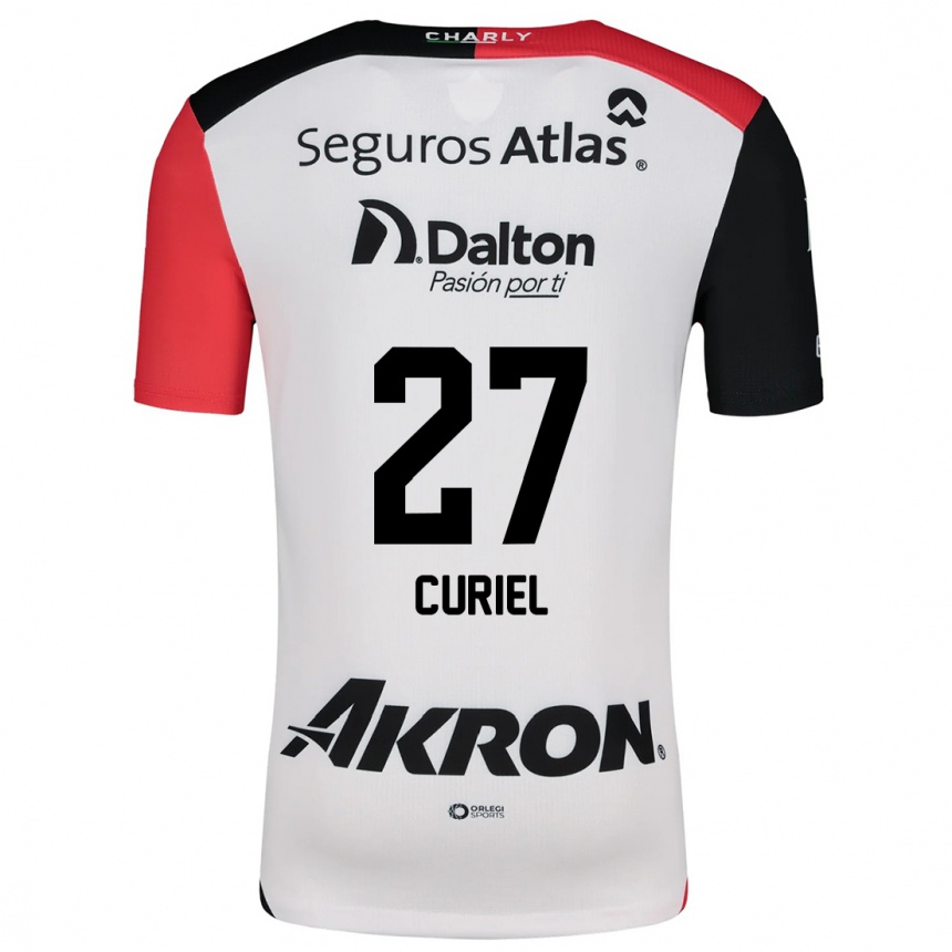 Men Football Alexa Curiel #27 White Red Black Away Jersey 2024/25 T-Shirt