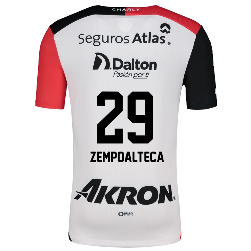 Men Football Karla Zempoalteca #29 White Red Black Away Jersey 2024/25 T-Shirt