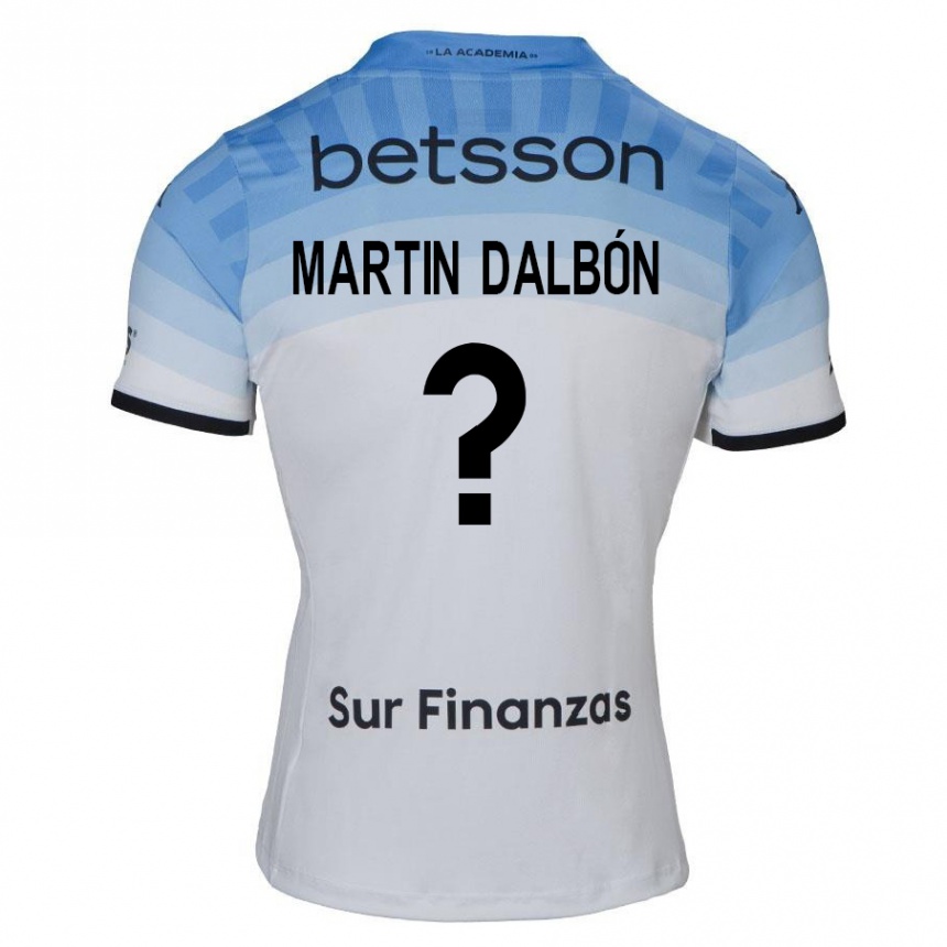 Men Football Juan Martin Dalbón #0 White Blue Black Away Jersey 2024/25 T-Shirt