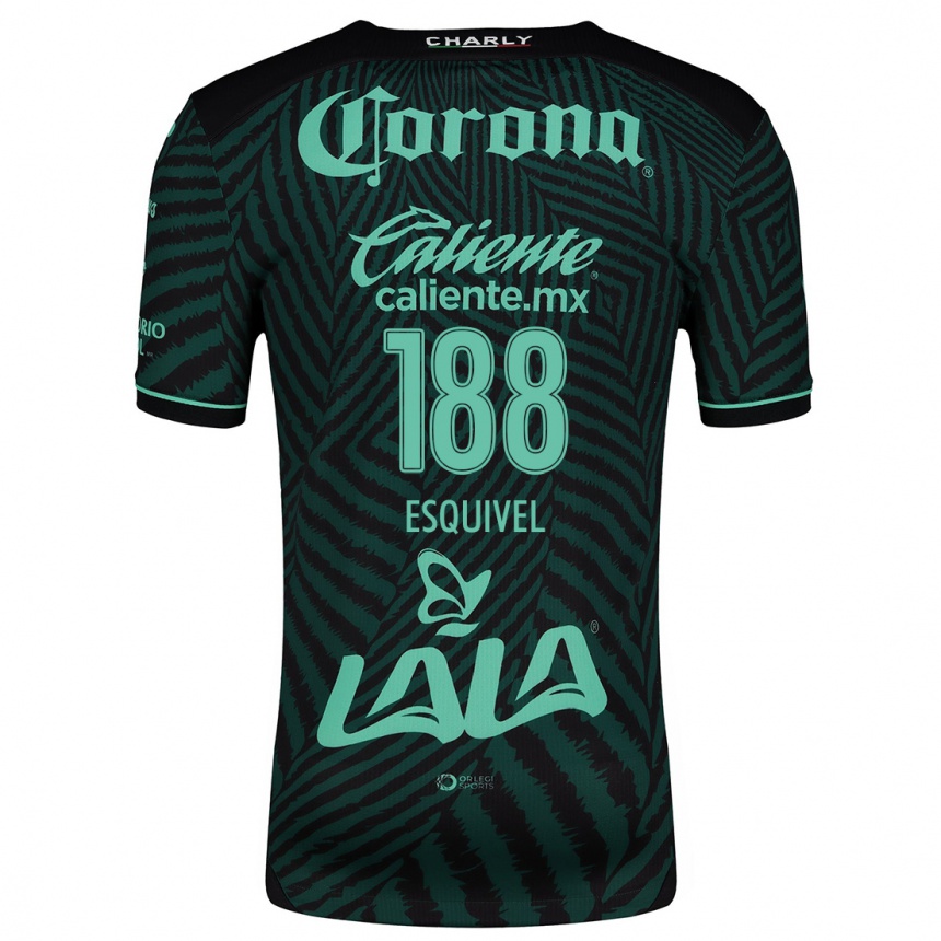 Men Football Bruno Esquivel #188 Black Green Away Jersey 2024/25 T-Shirt