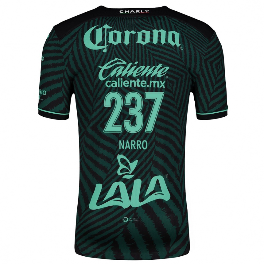 Men Football Ernesto Narro #237 Black Green Away Jersey 2024/25 T-Shirt