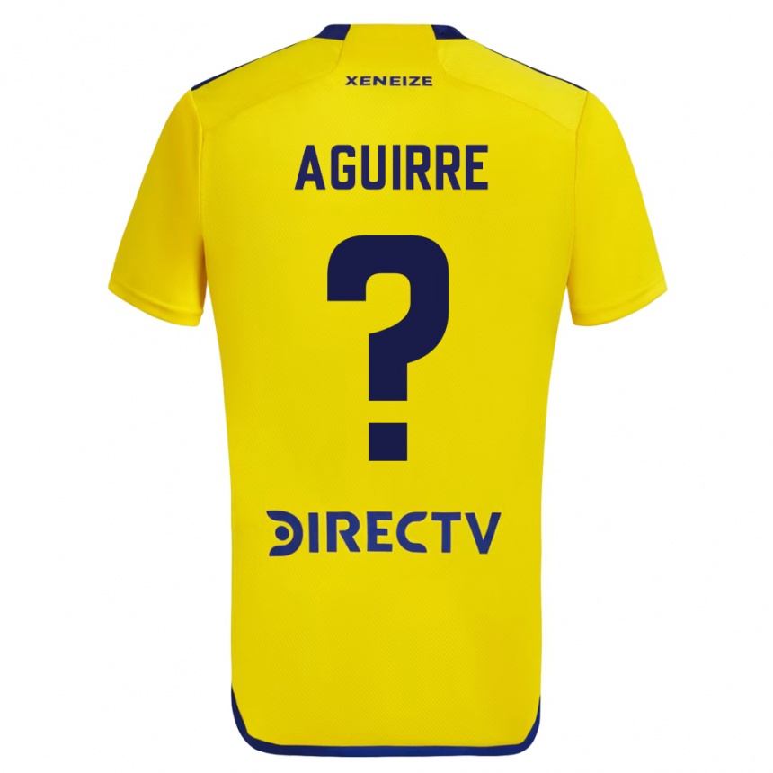 Men Football Brian Aguirre #0 Yellow Blue Away Jersey 2024/25 T-Shirt