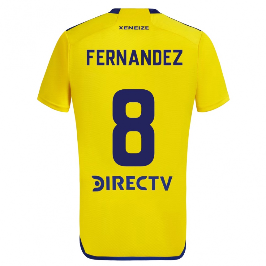 Men Football Pol Fernández #8 Yellow Blue Away Jersey 2024/25 T-Shirt