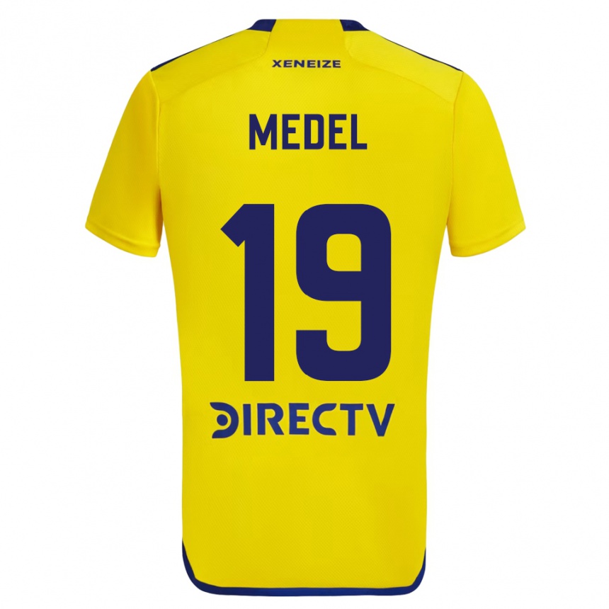 Men Football Gary Medel #19 Yellow Blue Away Jersey 2024/25 T-Shirt