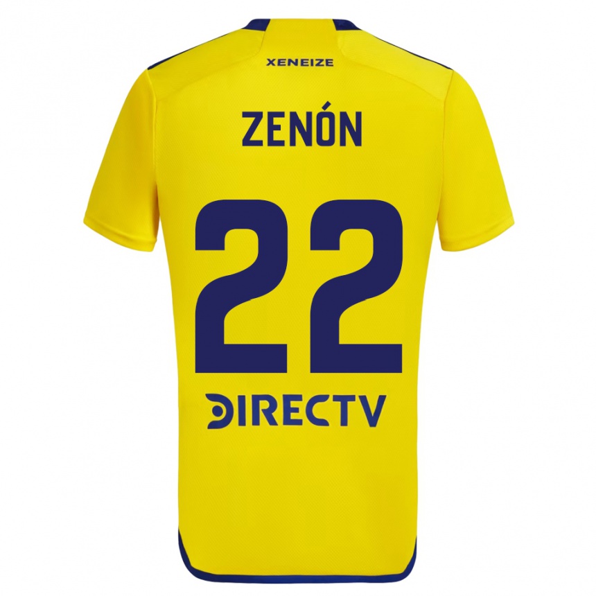 Men Football Kevin Zenón #22 Yellow Blue Away Jersey 2024/25 T-Shirt