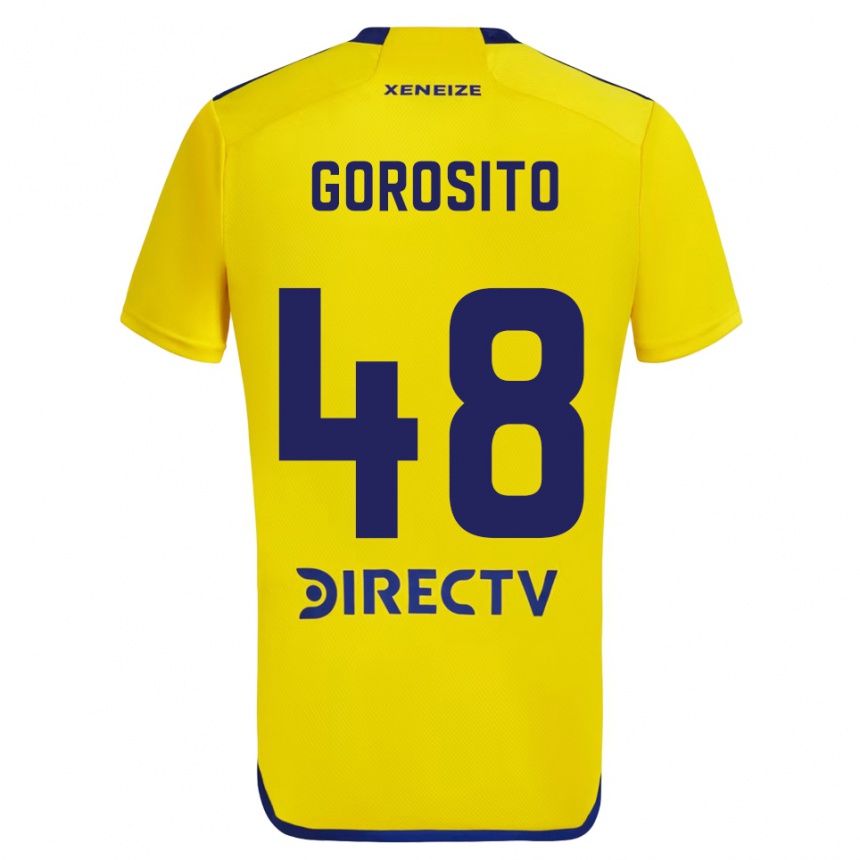 Men Football Dylan Gorosito #48 Yellow Blue Away Jersey 2024/25 T-Shirt