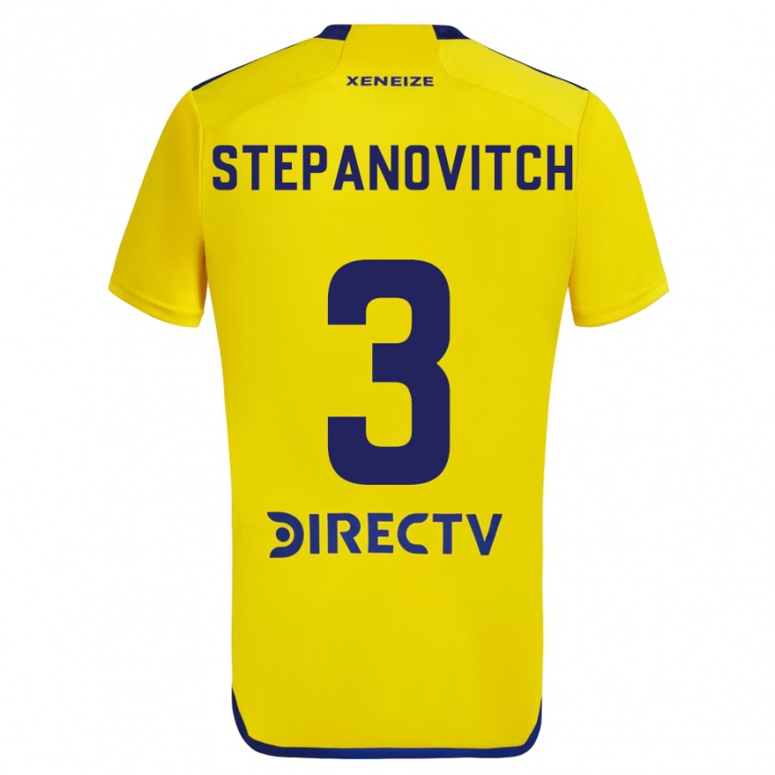 Men Football Nicolás Stepanovitch #3 Yellow Blue Away Jersey 2024/25 T-Shirt