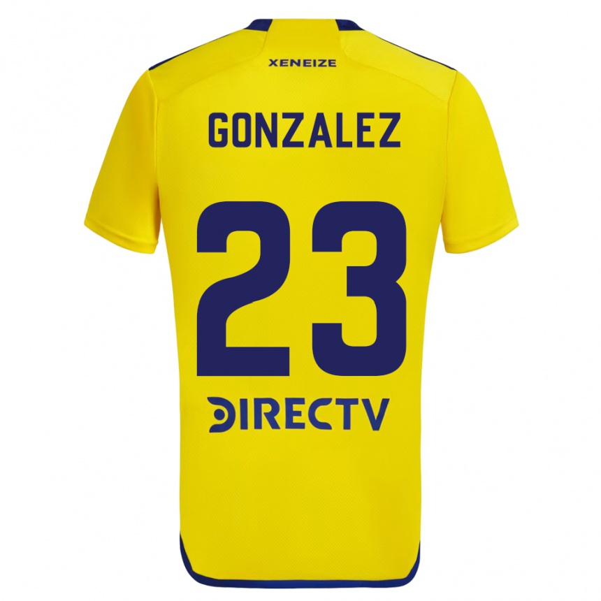 Men Football Diego González #23 Yellow Blue Away Jersey 2024/25 T-Shirt