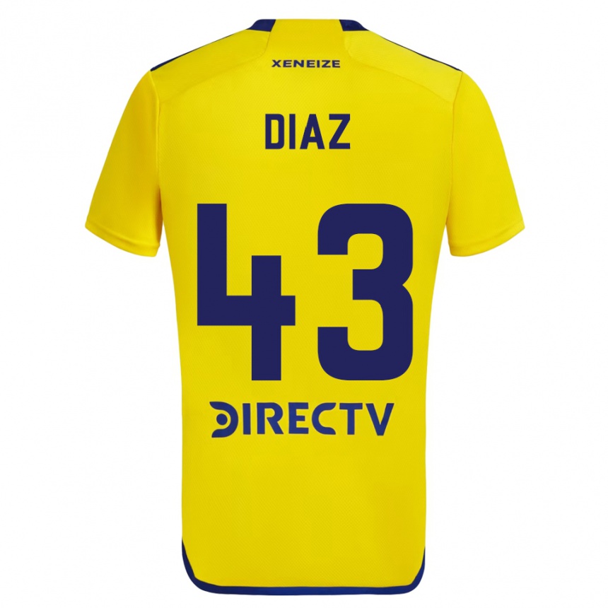 Men Football Tomás Díaz #43 Yellow Blue Away Jersey 2024/25 T-Shirt