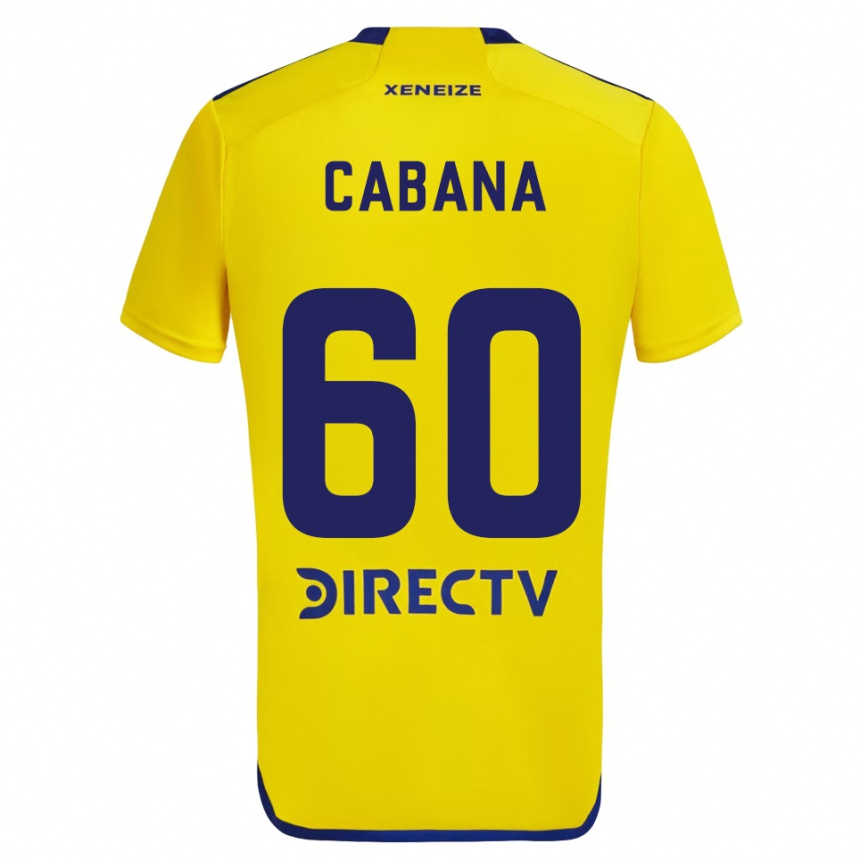 Men Football Juan Pablo Cabaña #60 Yellow Blue Away Jersey 2024/25 T-Shirt