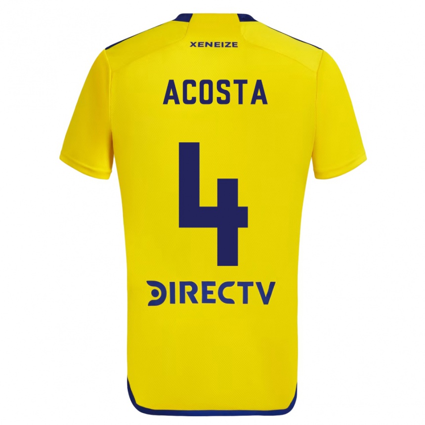 Men Football Natan Acosta #4 Yellow Blue Away Jersey 2024/25 T-Shirt