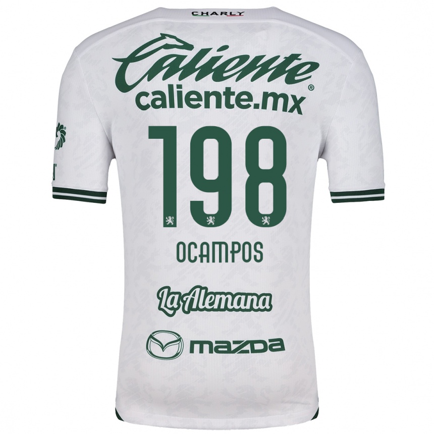 Men Football Omar Ocampos #198 White Green Away Jersey 2024/25 T-Shirt