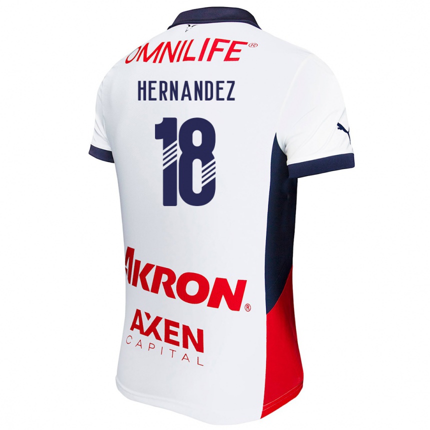 Men Football Montserrat Hernández #18 White Red Blue Away Jersey 2024/25 T-Shirt