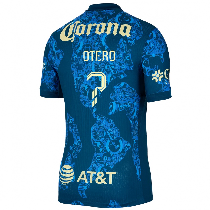 Men Football Juan Otero #0 Blue Yellow Away Jersey 2024/25 T-Shirt