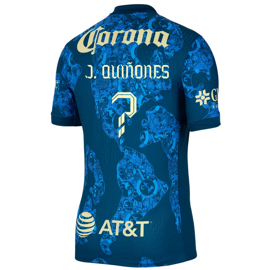 Men Football Julián Quiñones #0 Blue Yellow Away Jersey 2024/25 T-Shirt