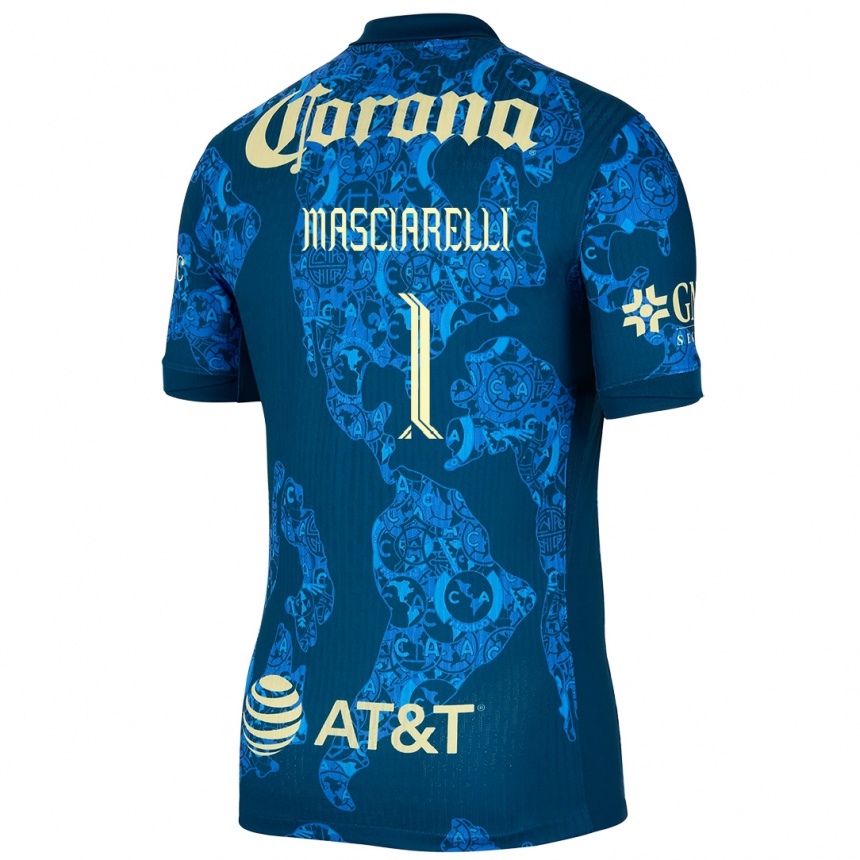 Men Football Renata Masciarelli #1 Blue Yellow Away Jersey 2024/25 T-Shirt