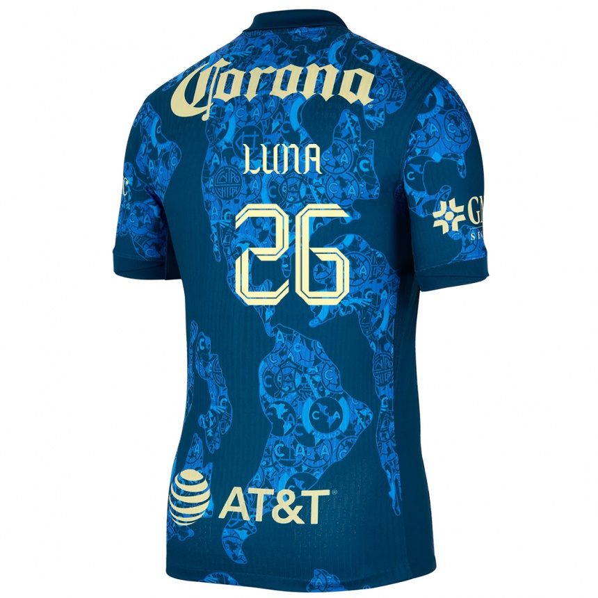 Men Football Karen Luna #26 Blue Yellow Away Jersey 2024/25 T-Shirt