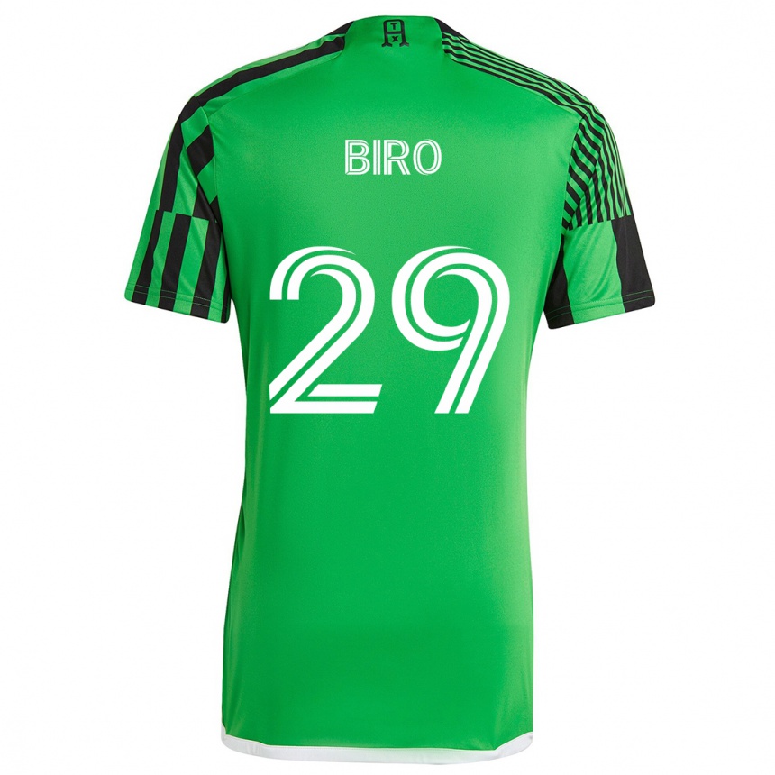 Women Football Guilherme Biro #29 Green Black Home Jersey 2024/25 T-Shirt