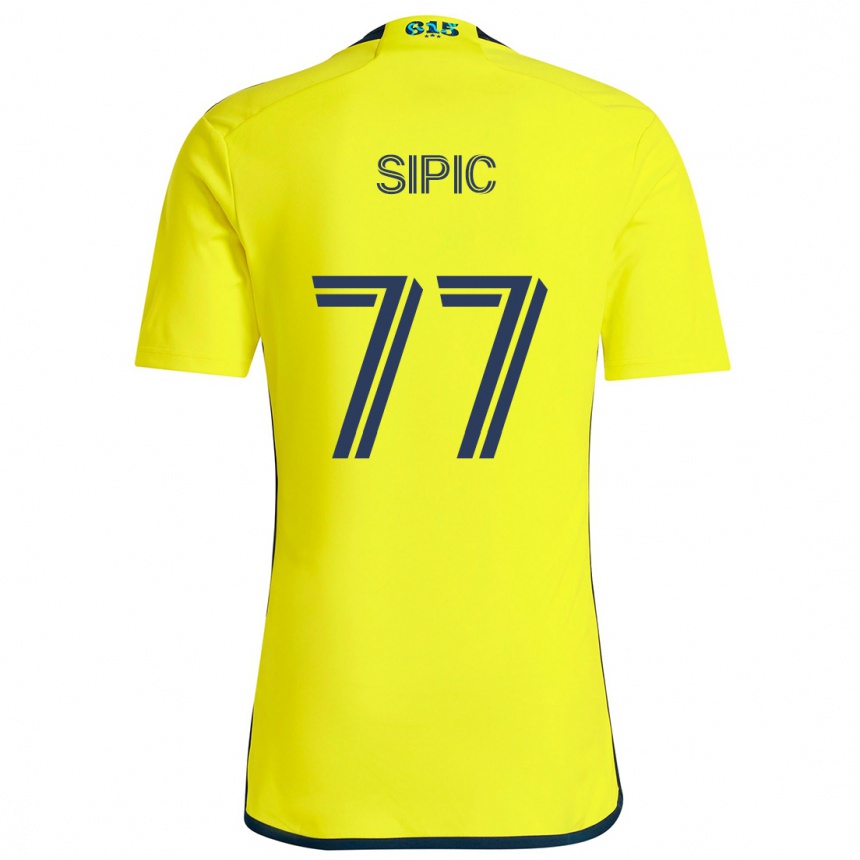 Women Football Adem Sipić #77 Yellow Blue Home Jersey 2024/25 T-Shirt