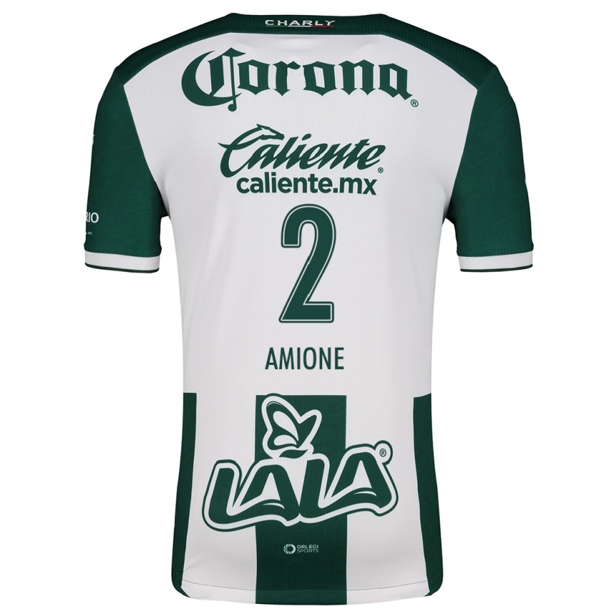 Women Football Bruno Amione #2 Green White Home Jersey 2024/25 T-Shirt