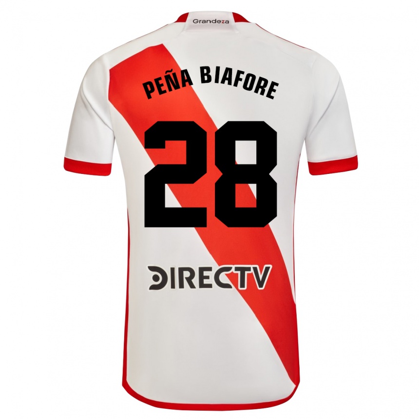 Women Football Felipe Peña Biafore #28 White Red Home Jersey 2024/25 T-Shirt