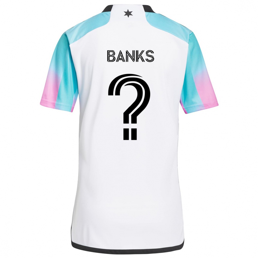 Women Football Julian Banks #0 White Blue Black Away Jersey 2024/25 T-Shirt