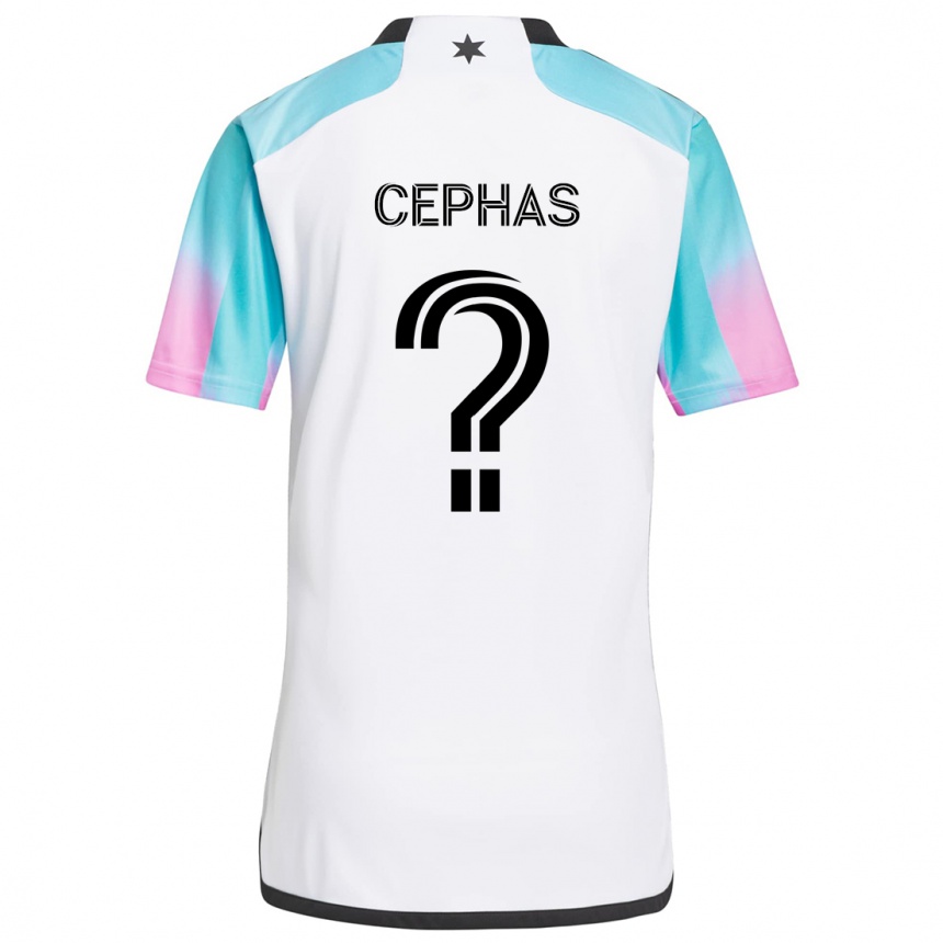 Women Football Jumel Cephas #0 White Blue Black Away Jersey 2024/25 T-Shirt