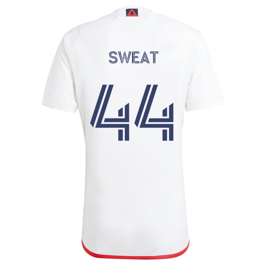 Women Football Ben Sweat #44 White Red Away Jersey 2024/25 T-Shirt